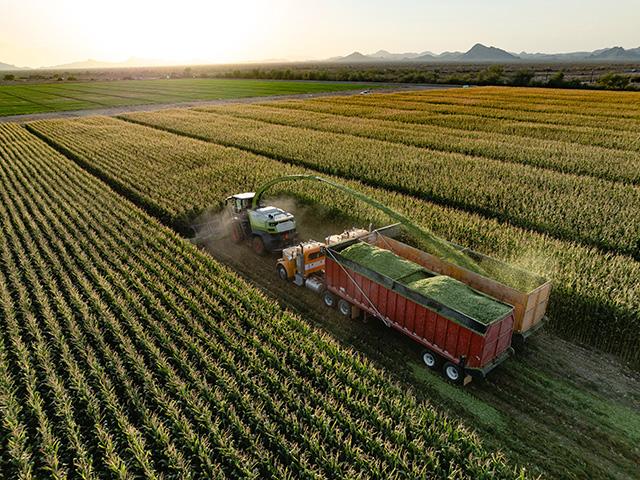 The CLAAS JAGUAR 1000 series forage harvesters are four models plus new PICK UP 3800 and 4500 headers and ORBIS 9000 and 10500 headers. (Photo courtesy of CLAAS)