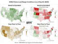 A decrease in pasture conditions has been seen over the past week, but scattered showers could lead to improvements. (DTN graphics by Kathy Myers)