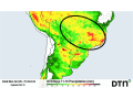 Scattered showers should make for more consistent rainfall across central Brazil over the next week (circled). (DTN graphic)