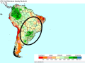 Soil moisture across most of South America's primary growing areas is in fair condition or improving heading into the most important few months of the season. (NOAA graphic)