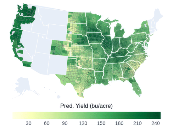 Beginning Monday, Aug. 10, DTN will release corn and soybean yield estimates for the 2026 season. (DTN map by Scott Williams)