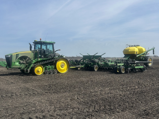 The 2026 spring wheat crop is in the ground in Great Bend, North Dakota, while some farmers aren't as fortunate yet. (Photo courtesy of Chris Johnson)