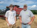 Grow your own help. Chris Weaver (right) first hired Matthew Thompson (left) as a teenager to be drone operator. He's since become a valued member of the farming team. (DTN photo by Joel Reichenberger)