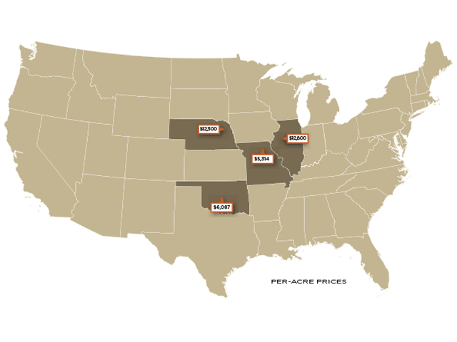 Recent Farmland Sales in Illinois, Missouri, Nebraska, Oklahoma