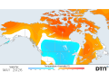 The May forecast is calling for continued below-normal temperatures, which may shrink the planting window this year. (DTN graphic)