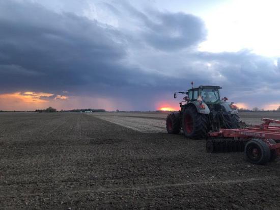 It's a long road to payday. Corn planting is in full swing in Ontario. Growers are hoping for good things ahead. (DTN photo by Philip Shaw)