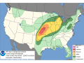 The Storm Prediction Center has put out a moderate risk of severe weather across portions of Kansas and extreme southeastern Nebraska. (SPC graphic)