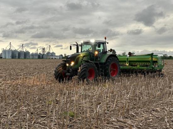 Soybeans are rolling into the ground in Ontario. With prices higher than a year ago, Ontario expects to see more than 3 million acres planted. (DTN photo by Philip Shaw)