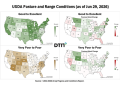Widespread improvements have been seen in pasture and range conditions. (DTN Map)