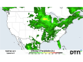 Rainfall chances across large portions of the Central Plains through the Northeast and down to the Gulf of America are only one of the threats to having a joyous holiday celebration this weekend. (DTN graphic)