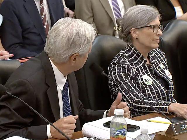 Sen. Hoeven tells Sen. Ernst to bring up amendments on the Senate floor instead of in committee during a fiery parliamentary fight over the 2026 farm bill. The committee successfully moved the legislation out of committee. (DTN screenshot)