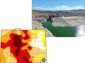 The Pathfinder Reservoir on the North Platte River in Wyoming is less than 20% full this fall season. Meanwhile, drought covers the entire North Platte headwater area in north-central Colorado. (Photo courtesy of University of Nebraska Extension Educator Gary Stone; National Drought Mitigation Center graphic)