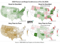 Some states had a shift in pasture and range conditions, but nationally, not much change was seen from the previous week. (DTN maps by Kathy Myers)