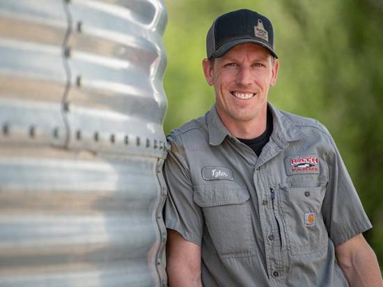 More grain storage is on Tyler Rath's ultimate farm wish list, but the Belgrade, Minnesota, farmer is weighing expenditures carefully in these tight economic times. (DTN photo by Joel Reichenberger)