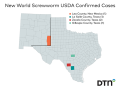 USDA has confirmed five New World screwworm cases in animals in the U.S. as of June 8. (DTN map)