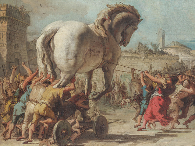 Are the seeds allegedly from China a modern-day trojan horse or a marketing ploy? (Giovanni Domenico Tiepolo's The Procession of the Trojan Horse into Troy, Public Domain)