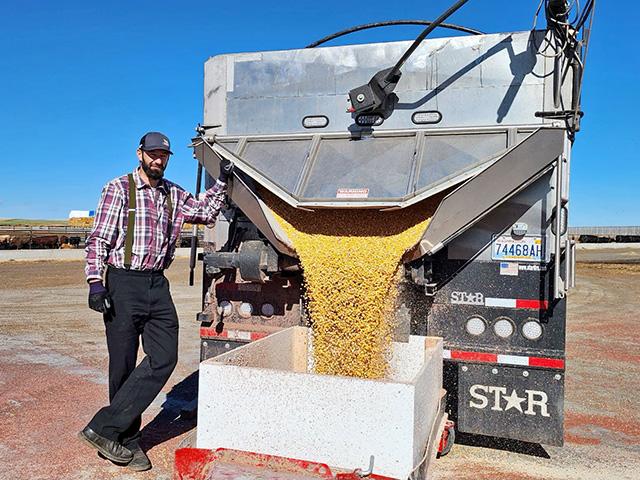 Taking top honors in the irrigated winter wheat category of the National Wheat Yield Contest this year was Chris Gross, who farms with the Spokane Hutterian Brethren near Reardan, Washington. (Photo courtesy of Chris Gross)
