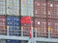 A Chinese flag on a cargo ship at the Port of Long Beach, California. Agricultural groups are raising concerns over a proposal by the Trump administration to slap fees up to $1.5 million on Chinese-flagged ships docking at U.S. ports. (DTN file photo by Chris Clayton)
