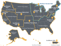 USDA created its 11 climate hubs in 2014. With the backing the of the Trump administration, Congress is eliminating funding for the hubs and their work. (map courtesy of USDA) 