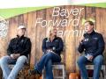 From left, Alan and Sara Mohr, who operate Cornfed Farms near Ladora, Iowa, listen as Brian Naber, Bayer&#039;s head of crop science for North America and Australia/New Zealand, discusses the company&#039;s ForwardFarming initiative. The Iowa farm is the first in the Midwest to participate in ForwardFarming. (DTN photo by Jason Jenkins)