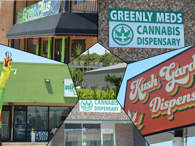 Oklahoma, a state where marijuana was once so taboo it was mentioned in country-music lyrics, now has a proliferation of dispensaries and grow operations. That has led to a rush for land and some criminal enterprises entering the state. (DTN illustration by Chris Clayton and Nick Scalise)