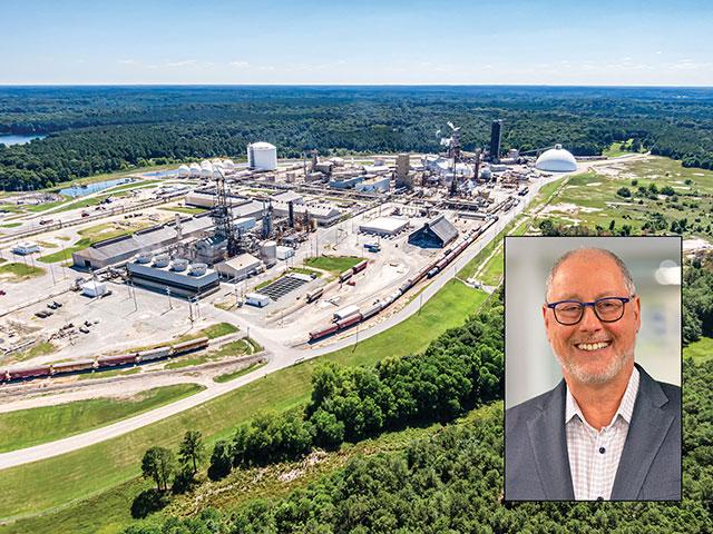 LSB Industries is expanding anhydrous production at its El Dorado, Arkansas, plant and could add more production of urea/ammonium nitrate as well. Mark Behrman, CEO of LSB, sees more long-term optimism for domestic production expansion after a framework announced by the Trump administration. (Photo courtesy of LSB Industries) 