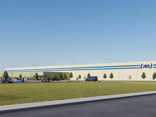 JBS USA has announced plans for a $135 million facility in Perry, Iowa, a year after the closure of the Tyson Food&#039;s pork processing plant there. (Artist rendering of plant courtesy of JBS USA)