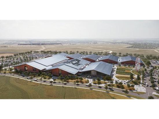 The new American Royal facility is expected to be complete enough by fall 2026 for livestock and horse events to take place. (Photo courtesy of American Royal)
