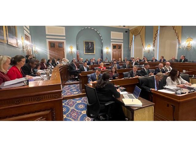 The 54 members of the House Agriculture Committee began to debate a new version of the farm bill on Thursday with opening statements where Republicans, who are in the majority, highlighted the benefits in bill while Democrats criticized taking money from food aid and taking away authority from the Agriculture Secretary to use the Commodity Credit Corp. (DTN photo by Jerry Hagstrom)
