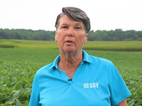 Virginia farmer Susan Watkins was slated to serve as treasurer this year for the United Soybean Board (USB). In February, USDA told the USB that Watkins and four other farmers were not approved to continue serving. No explanation was given, but farmers question why four of the five farmers rejected are women. (Screenshot from USB video)