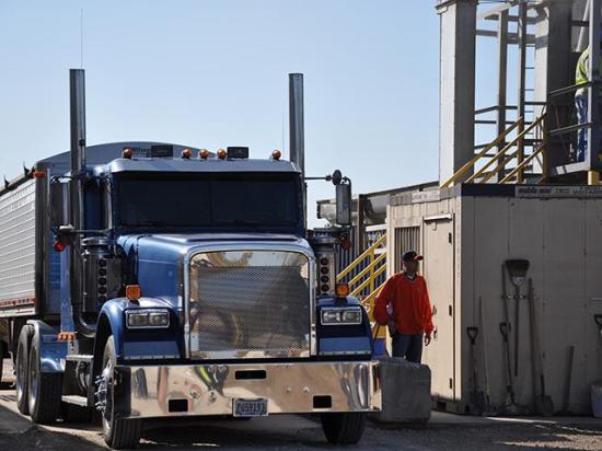 A farmer delivering grain at a terminal near St. Louis, Missouri. Farmers and trucking companies are still learning the details about President Donald Trump's order directing federal agencies to temporarily suspend taxes and penalties for using red-dyed diesel fuel on highways. (DTN file photo)