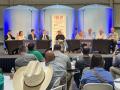 With fertilizer tanks as a backdrop, more than 100 farmers representing several major corn-producing states held a field hearing Thursday with the chairman of the Federal Trade Commission. The FTC chairman announced his agency has launched an investigation into anticompetitive practices by fertilizer companies. (DTN photo by Chris Clayton) 
