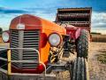 Auger tractors come in many different sizes and colors. This 1962 Massey Ferguson tractor belongs to the Reiff family of Warsaw, Indiana. (DTN photo by EllaMae Reiff)