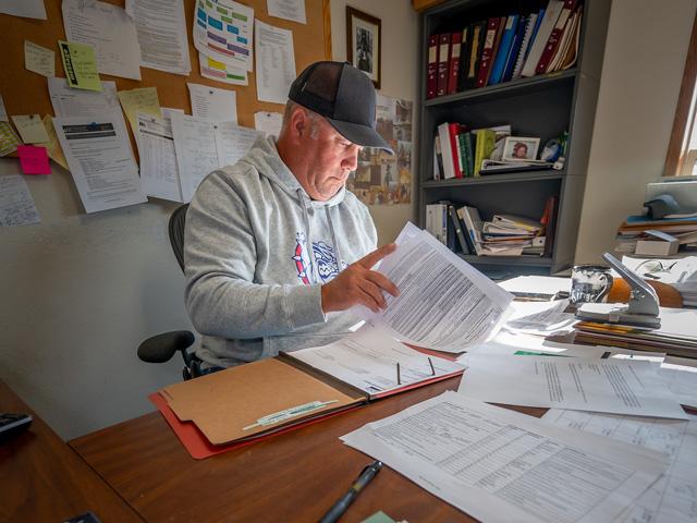 A Resource Conservationist with the Natural Resources Conservation Service works at the USDA Service Center. USDA Service Centers are designed to be a single location where customers can access the USDA services typically by the Farm Service Agency, Natural Resources Conservation Service and the Rural Development combined. (Photo provided by USDA)