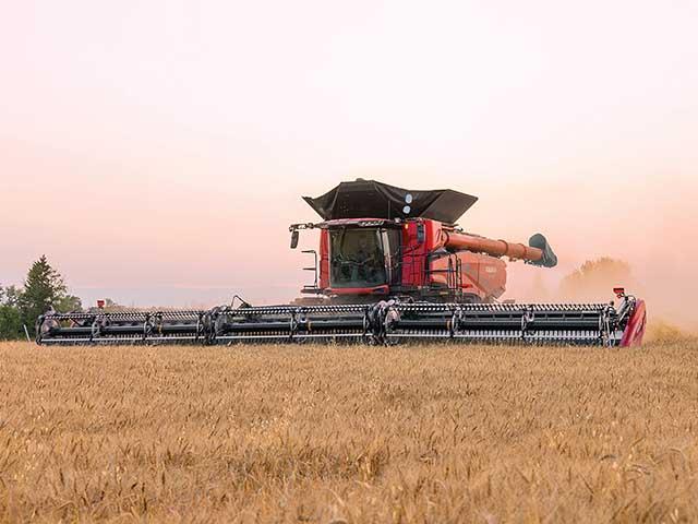 The Case IH 775 hp, 567-bushel AF11 is the manufacturer&#039;s first-ever dual rotor combine to produce what it says are industry-leading levels of harvesting capacity. (Photo courtesy of Case-IH) 
