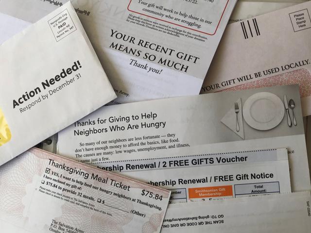 Be thankful for the organizations that send this stuff even if they clog your mailbox. (DTN photo by Elaine Shein)