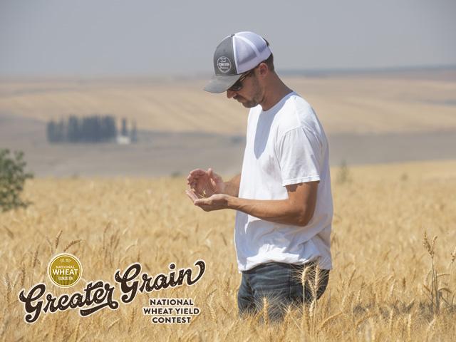 Wheat growers such as Derek Friehe, Moses Lake, Washington, hauled in some impressive yields to take home honors in the 2022 National Wheat Yield Contest. (DTN photo by Joel Reichenberger)