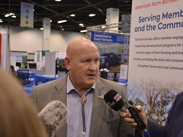 House Agriculture Committee Chairman Glenn "GT" Thompson, R-Pa., speaks to reporters during the American Farm Bureau Federation annual meeting earlier this week. Thompson and other Republicans are looking at a $15 billion aid package to farmers that would go beyond the Farmer Bridge Assistance Program. Democrats on Thursday also proposed their own $17 billion package. (DTN photo by Chris Clayton)
