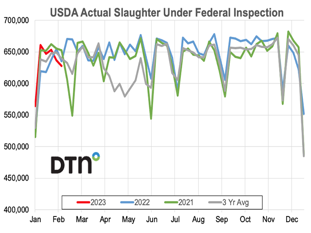 One dramatic change that&#039;s obvious thus far 2023 is that beef production will be nothing like it was in 2021 or 2022. (DTN photo). 