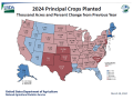 Shortfalls in 2024 principal crops planted were particularly steep in the Southern Plains, according to USDA's Planting Intentions report. (Graphic courtesy of USDA)