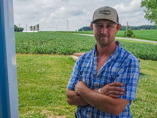 Greg Dell uses variable-rate fertilizer applications across 100% of his cropland near Westminster, Maryland, helping reduce nitrogen use and improve fertilizer efficiency as input costs pressure farm margins. (DTN photo by Jake Zajkowski)