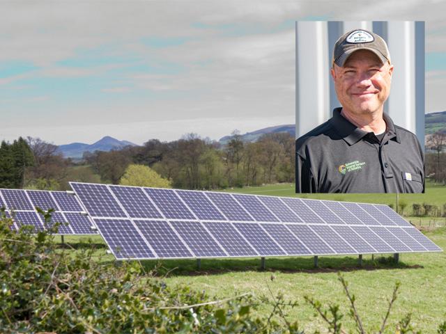 Jeff Risley, executive director of Renewable Energy Farmers of America, wants to help farmers gain more leverage when negotiating leases and installing projects such as solar arrays on farms. The group officially formed as the Trump administration is pressing for ways to curb renewable energy development such as wind and solar. (DTN file photo of solar farm; Jeff Risley photo by Joel Reichberger)