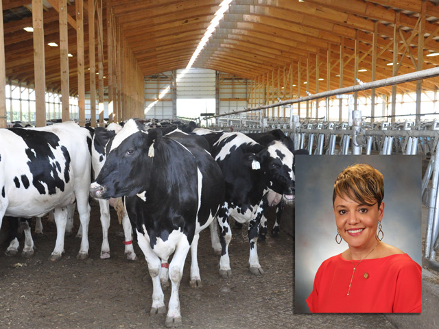 Jewel Bronaugh, USDA&#039;s deputy secretary, announced funding availability for the Dairy Donation Program on Wednesday. Bronaugh also said further aid for dairy will be coming in announcements that will change payments under the Dairy Margin Coverage program. (DTN file photo and USDA profile image)