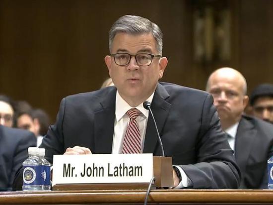 John Latham is president of Latham Quality Inc., in Iowa, an independent seed company that sells Latham Hi-Tech Seeds across the Midwest. Latham said the largest seed companies have made it so independent companies cannot take advantage of a seed trait coming off-patent, and rebate loyalty programs make it hard for farmers to buy seeds from smaller companies. (Screenshot of livestream video of U.S. Senate Judiciary Committee)