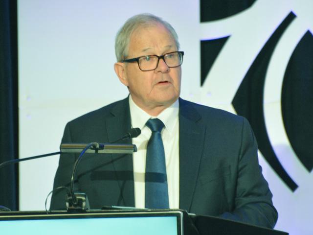 Lawrence MacAulay, the minister of Agriculture for Canada, spoke to state agricultural directors at the National Association of State Departments of Agriculture (NASDA) winter policy conference in Washington on Tuesday. (DTN photo by Chris Clayton)