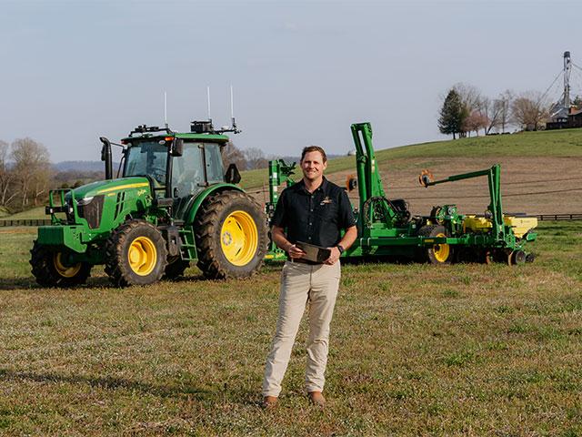 Quint Pottinger plans to plant 90% of his 2026 corn and soybean crops autonomously this year. The technologies to make that happen come from Sabanto Inc. and Precision Planting. (Photo courtesy of Leah Pottinger)