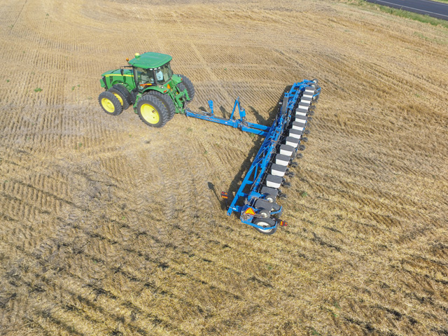 Fifteen percent of the nation&#039;s sorghum was planted as of April 18, according to USDA estimates. Here, Martin Kerschen of Garden Plain, Kansas, plants sorghum in 2019.  (DTN file photo by Larry Reichenberger)