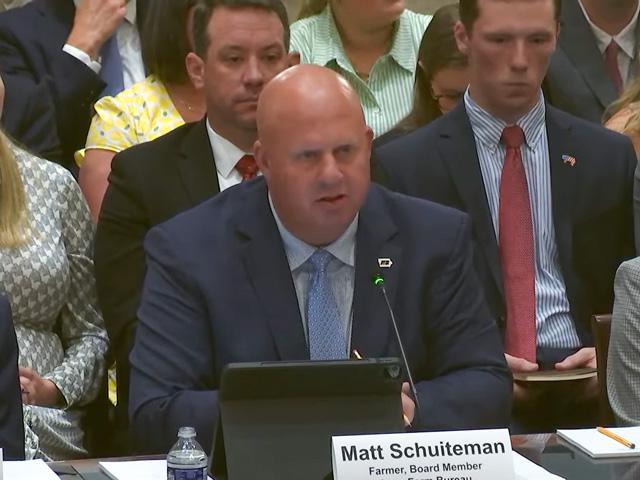 Iowa farmer Matt Schuiteman told the House Agriculture Committee that he&#039;s concerned Proposition 12 is threatening swine health. (DTN screenshot of House Agriculture Committee hearing)
