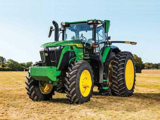 Deere's next generation 6R tractors, 180 hp and above, include larger engines, new transmission and more operator space and visibility in the cab. (Image courtesy of John Deere)