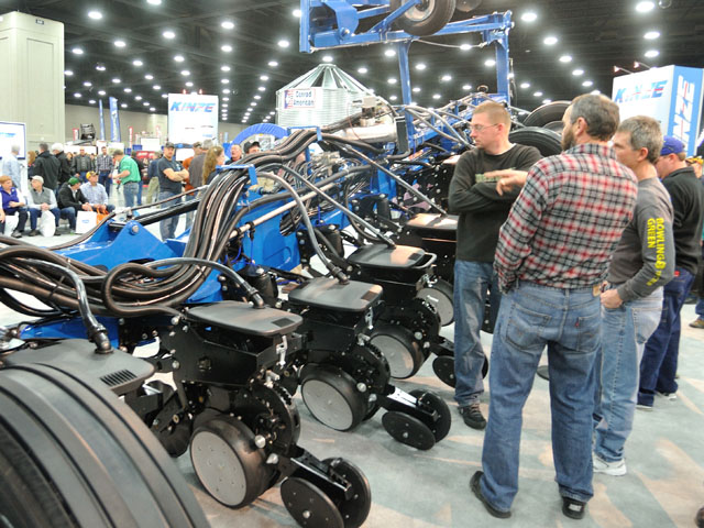 Kinze Manufacturing had one of the busier booths at the National Farm Machinery Show this week. Its revolutionary 4900 planter drew crowds. (DTN/Progressive Farmer photo by Jim Patrico)